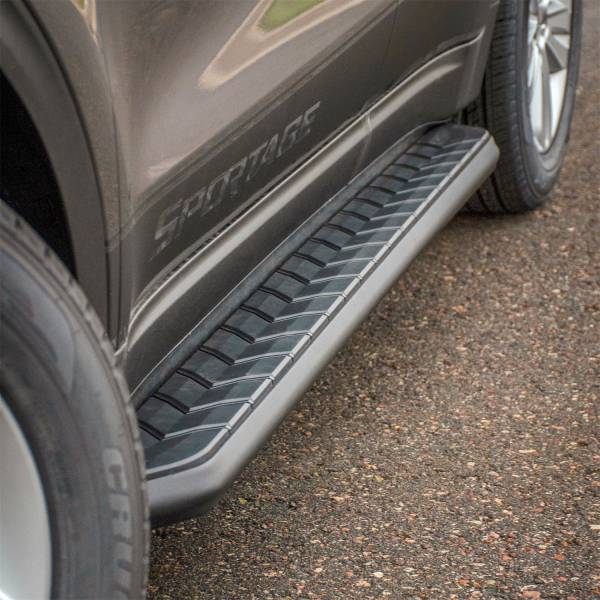 ARIES - ARIES AeroTread 5" x 67" Black Stainless Running Boards, Select Jeep Renegade 2061023