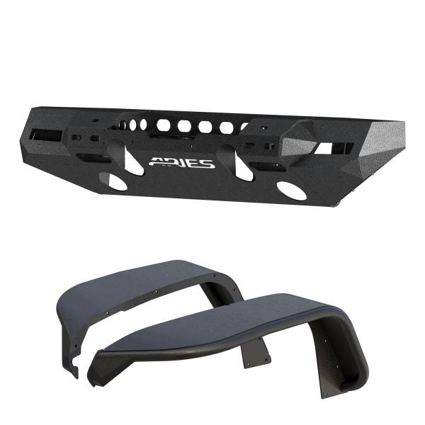 ARIES - ARIES TrailChaser Jeep Wrangler JL Aluminum Front Bumper with Fender Flares (Option 7) 2082077