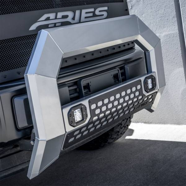 ARIES - ARIES AdvantEDGE 5-1/2" Chrome Aluminum Bull Bar with Lights, Select Ford Super Duty 2153102