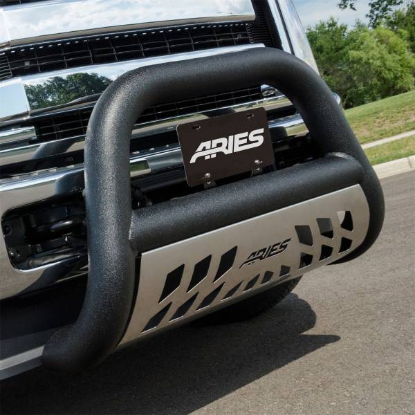 ARIES - ARIES Big Horn 4" Black Aluminum Bull Bar, Select Chevrolet, GMC AL45-4002
