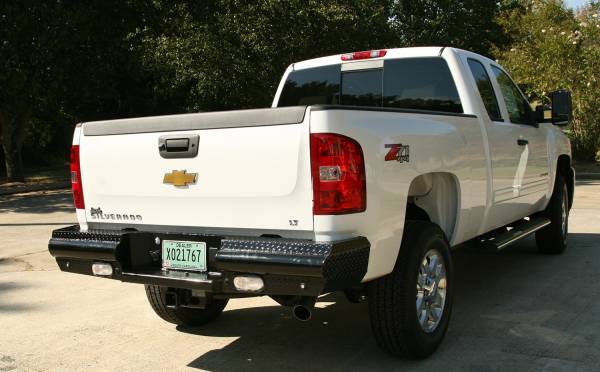 Fab Fours - Fab Fours Black Steel Ranch Rear Bumper CH08-T1450-1