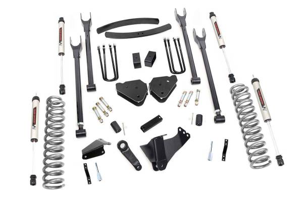 Rough Country - Rough Country 6in Ford 4-Link Suspension Lift Kit w/ V2 Shocks (05-07 F-250/350) 58170
