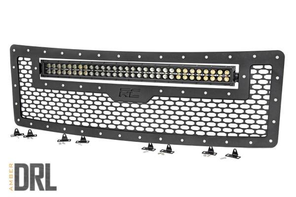Rough Country - Rough Country Ford Mesh Grille w/30in Dual Row Black Series LED w/ Amber DRL (09-14 F-150) 70231