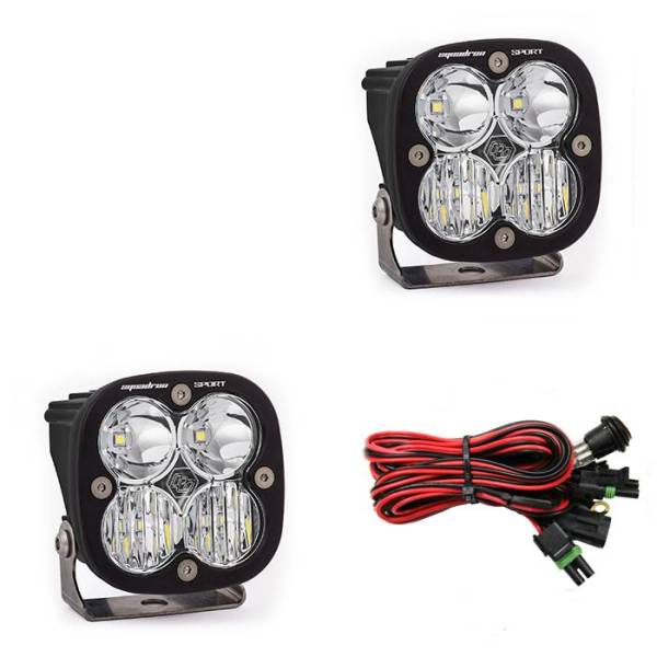 Baja Designs - Baja Designs x2Squadron Sport auxiliary light using 4 leds 1,800 lumens out of a 3x3 housing. 557803