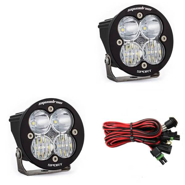 Baja Designs - Baja Designs x2Squadron-R Sport auxiliary light using 4 leds 1,800lumens in a 3.5x3.5 housing 587803