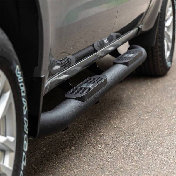 ARIES - ARIES Big Step 4" Black Aluminum Round Side Bars, Select Toyota Tundra AL232013