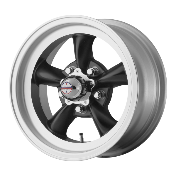 American Racing Vintage - American Racing Vintage VN105 TORQ THRUST D 16X8 5X4.75 Satin Black Machined Lip|VN1056861B