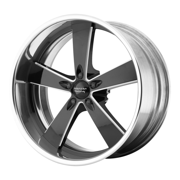 American Racing Vintage - American Racing Vintage VN472 BURNOUT 20X10 BLANK Two-Piece Black Milled Center Polished Rim|VN472210XX
