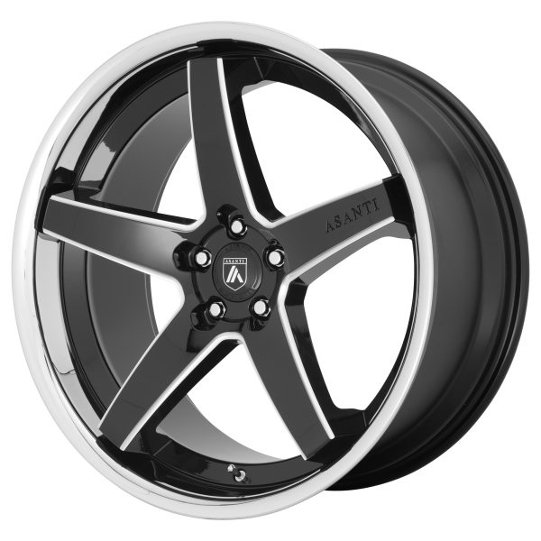 Asanti Black - Asanti Black ABL31 REGAL 22X9 5X120 Gloss Black Milled With Chrome Lip|ABL31-22905232BK