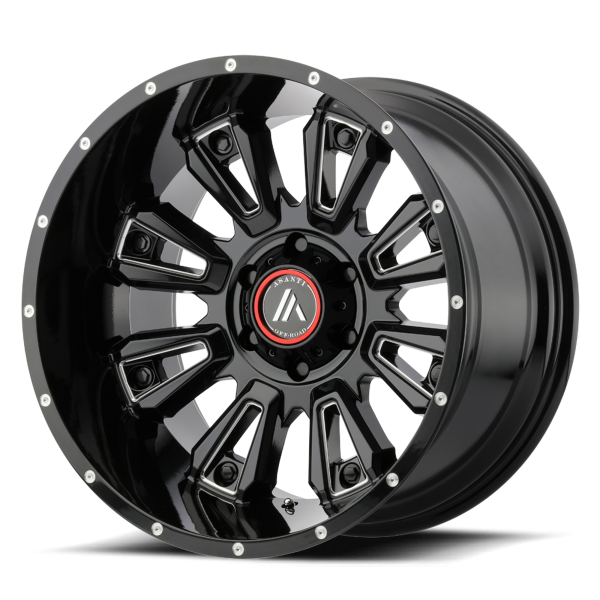 Asanti Off Road - Asanti Off Road AB808 BLACKHAWK 20X9 8X6.5 Gloss Black Milled|AB808-20908012NGB