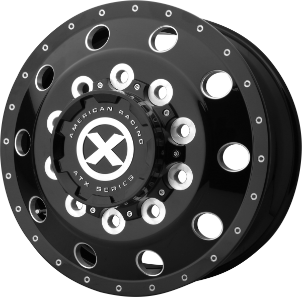 ATX - ATX AO400 BAJA 22.5X8.25 10X11.25 Gloss Black Milled - Front|AO40022510303