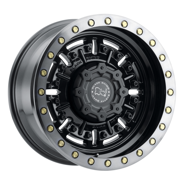 Black Rhino - Black Rhino ABRAMS 17X9.5 8X6.5 Gloss Gun Black W/ Machined Dark Tint|1795ABR-88165B22