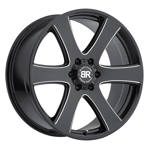 Black Rhino - Black Rhino HAKA 22X9.5 6X5.5 Gloss Black W/ Milled Spokes|2295HAK256140B12