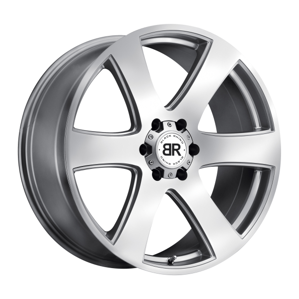 Black Rhino - Black Rhino HAKA 22X9.5 6X5.5 Silver W/ Machine Face|2295HAK256140S12