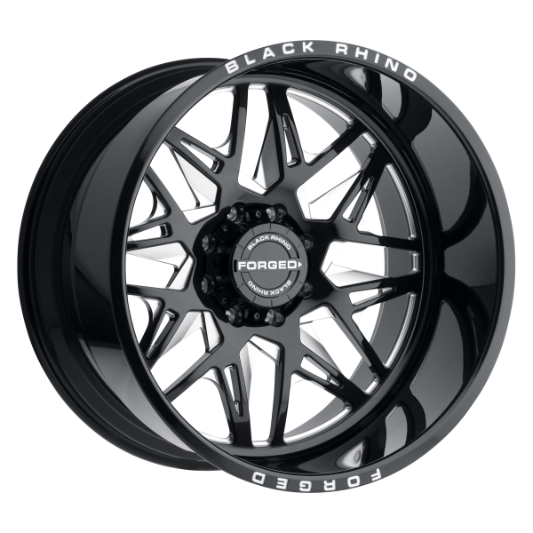 Black Rhino - Black Rhino TWISTER 22X14 6X5.5 Gloss Black W/ Milled Spokes Directional|2214TWS-66140B12R