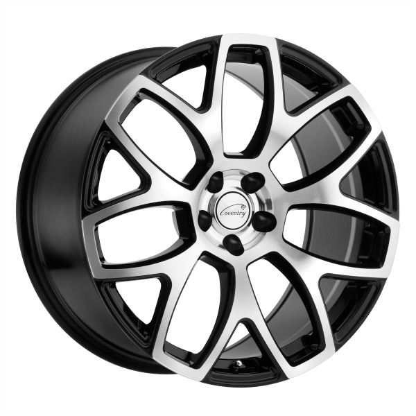 Coventry - Coventry ASHFORD 20X10.5 5X4.25 Gloss Black W/ Mirror Cut Face|2005COA255108B63
