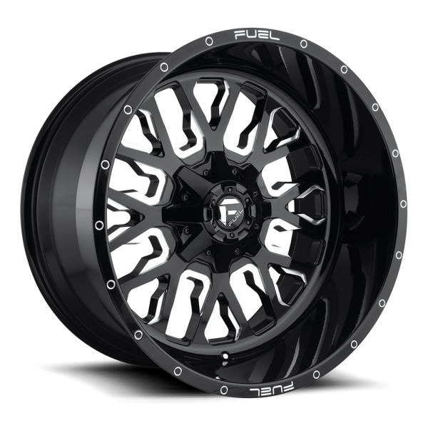 Fuel 1PC - Fuel 1PC D611 STROKE 22X7 4X156 Gloss Black Milled|D6112270A544