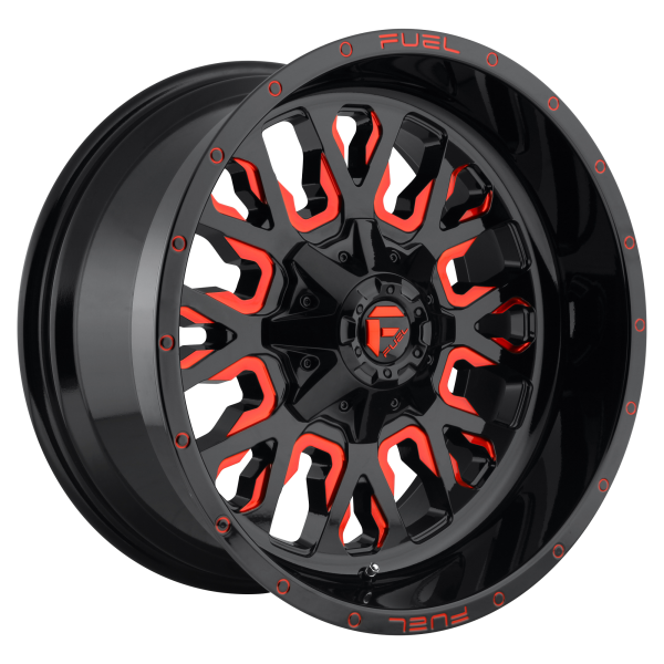 Fuel 1PC - Fuel 1PC D612 STROKE 18X9 8X6.5 Gloss Black Red Tinted Clear|D61218908250