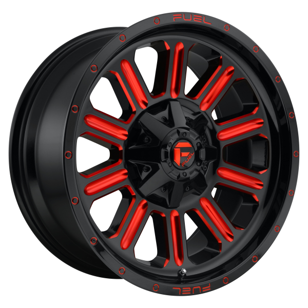 Fuel 1PC - Fuel 1PC D621 HARDLINE 15X8 5X4.5/4.75 Gloss Black Red Tinted Clear|D62115800437