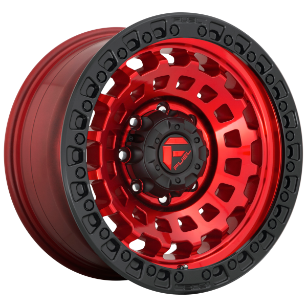 Fuel 1PC - Fuel 1PC D632 ZEPHYR 17X9 5X150 Candy Red Black Bead Ring|D63217905650
