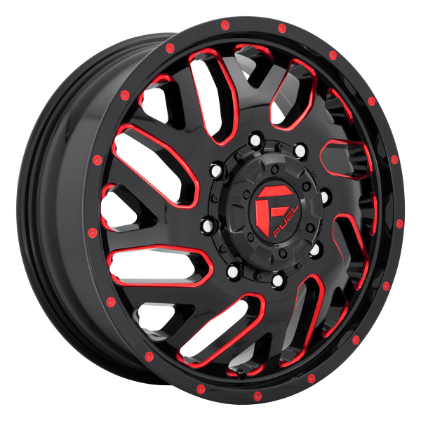 Fuel 1PC - Fuel 1PC D656 TRITON 20X8.25 8X6.5 Gloss Black Red Tinted Clear|D65620828D35