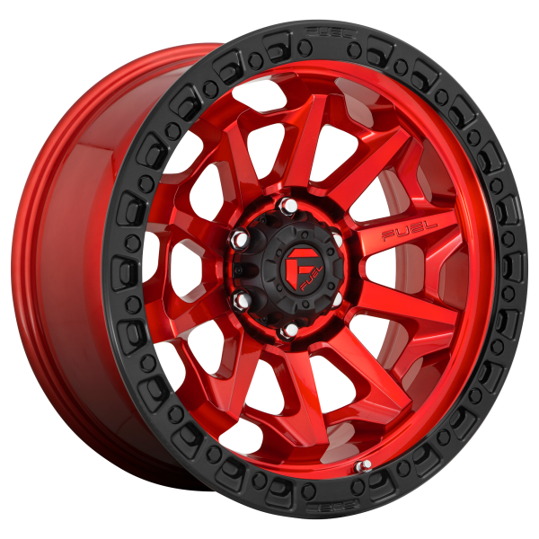 Fuel 1PC - Fuel 1PC D695 COVERT 20X9 5X150 Candy Red Black Bead Ring|D69520905657
