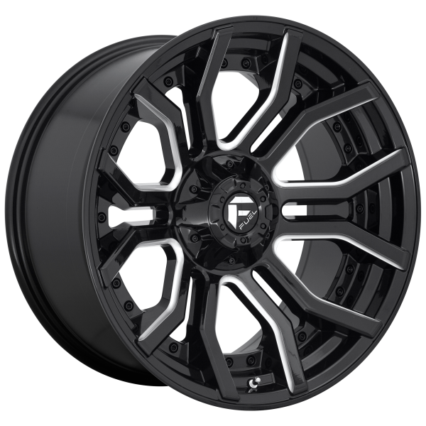 Fuel 1PC - Fuel 1PC D711 RAGE 24X12 5X5.0/5.5 Gloss Black Milled|D71124205747