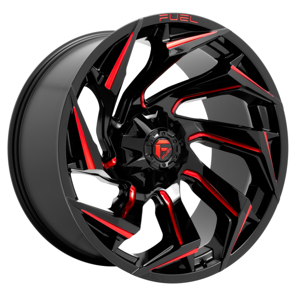 Fuel 1PC - Fuel 1PC D755 REACTION 15X8 5X4.5/4.75 Gloss Black Milled With Red Tint|D75515800437