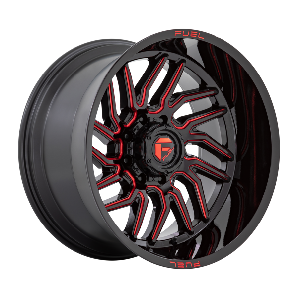 Fuel 1PC - Fuel 1PC D808 HURRICANE 22X12 8X6.5 Gloss Black Milled Red Tint|D80822208247