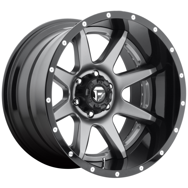 Fuel 2PC - Fuel 2PC D238 RAMPAGE 22X12 8X6.5 Matte Gun Metal Black Lip|D23822208247