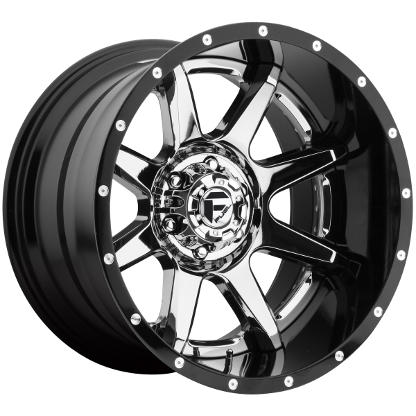 Fuel 2PC - Fuel 2PC D247 RAMPAGE 22X12 6X5.5 Chrome Plated Gloss Black Lip|D24722208347