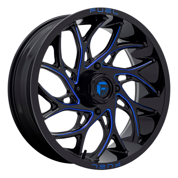 Fuel UTV - Fuel UTV D778 RUNNER UTV 20X7 4X156 Gloss Black Milled Candy Blue|D7782070A544