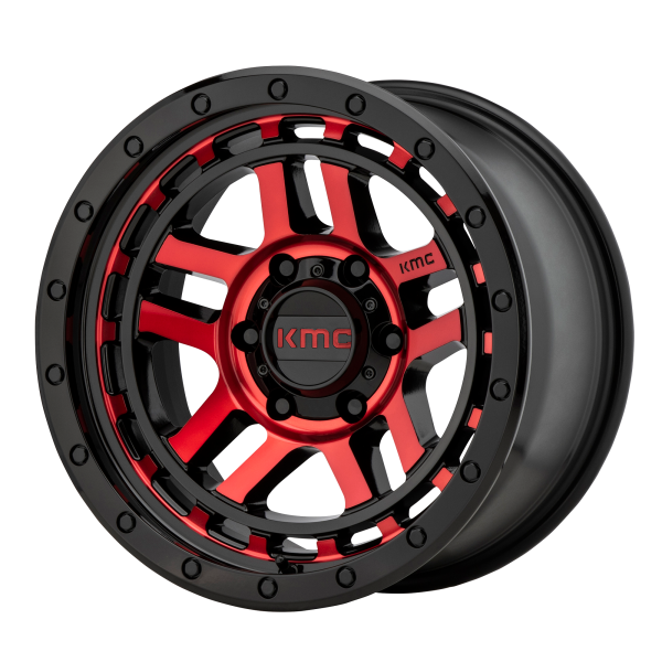 KMC - KMC KM540 RECON 18X8.5 6X5.5 Gloss Black Machined With Red Tint|KM54088568918
