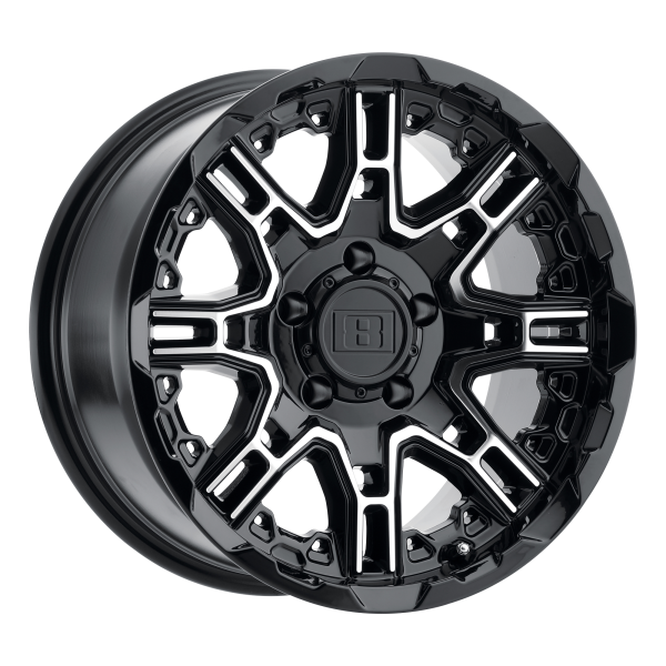 Level 8 - Level 8 SLINGSHOT 18X9 5X5.5 Gloss Black W/ Machined Face|1890LST105140B78