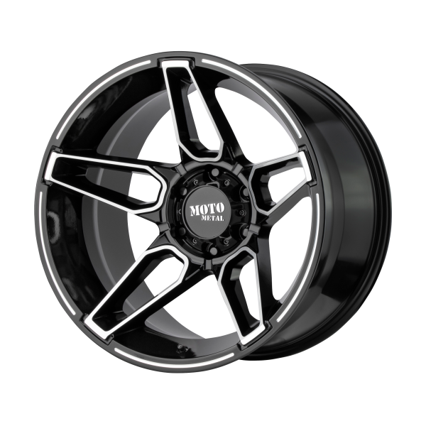 Moto Metal - Moto Metal MO994 FANG 20X12 5X5.0 Gloss Black Machined|MO99421250344N