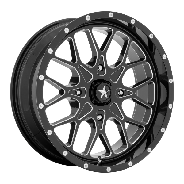 MSA Offroad Wheels - MSA Offroad Wheels M45 PORTAL 20X7 4X110 Gloss Black Milled|M45-020710M