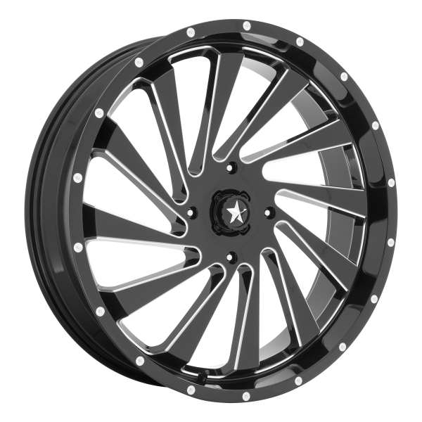 MSA Offroad Wheels - MSA Offroad Wheels M46 BLADE 24X7 4X156 Gloss Black Milled|M46-024756M