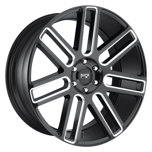 Niche 1PC - Niche 1PC M096 ELAN 24X10 5X5.5 Matte Black Milled|M096240085+25