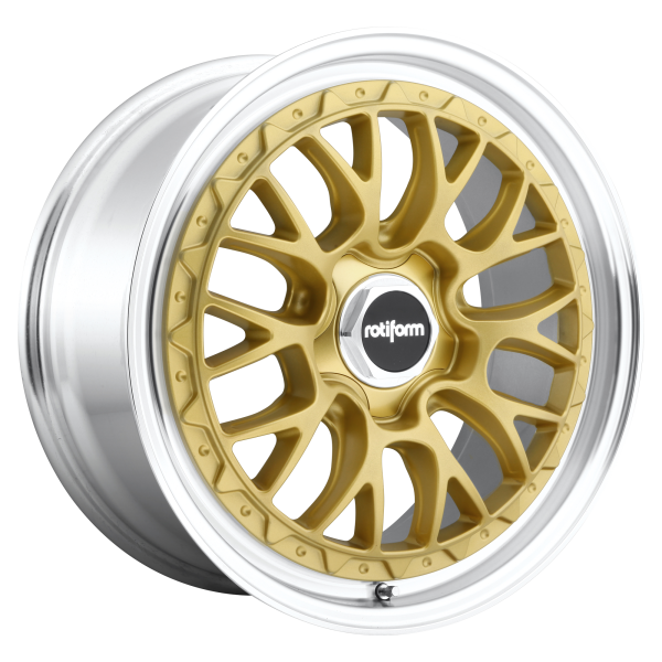 Rotiform 1PC - Rotiform 1PC R156 LSR 18X8.5 5X112 Matte Gold Machined|R156188543+45