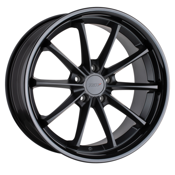 TSW - TSW SWEEP 19X8.5 5X112 Matte Black W/ Gloss Black Lip|1985SWP325112B66