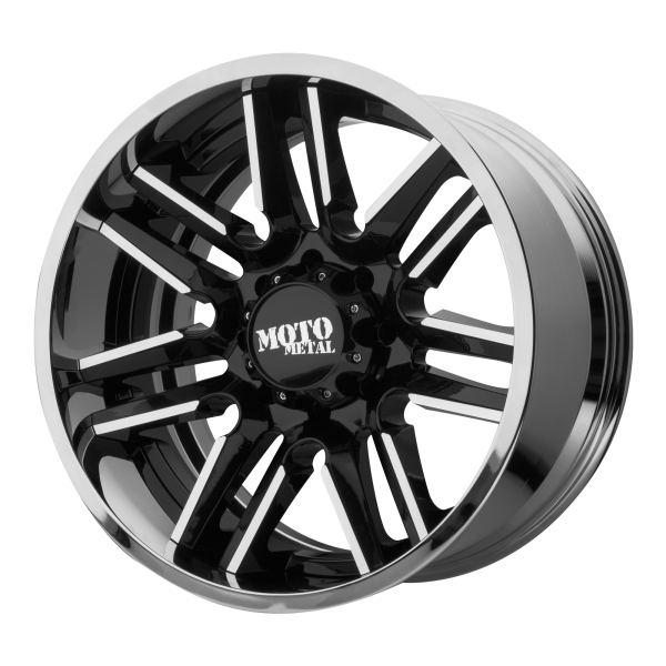 Moto Metal - Moto Metal MO202 20X10 5X5.0 Gloss Black Machined Center Chrome Lip|MO202-20105018NBC