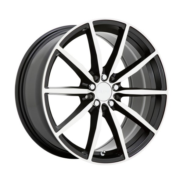 Ruff - Ruff BURNOUT 18X8 5X112/120 Gloss Black W/ Machined Face|1880RFB385D20F76