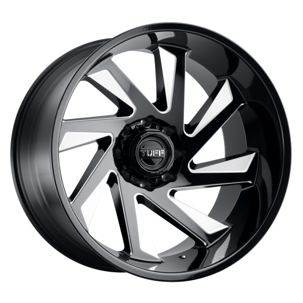 Tuff - Tuff T1B 26X14 8X6.5 Gloss Black W/ Milled Spokes|2614T1B-28165B25R