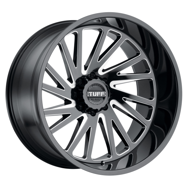 Tuff - Tuff T2A 22X12 6X135 Gloss Black W/ Milled Spokes|2212T2A-56135B87R