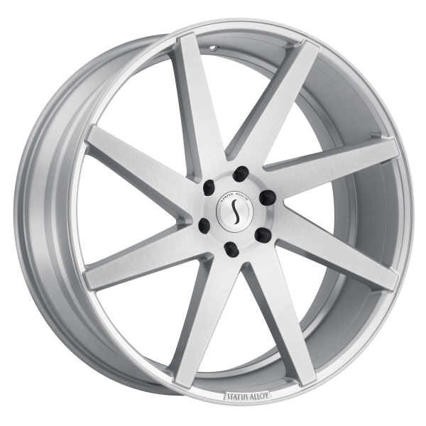 Status - Status BRUTE 22X9.5 5X5.0 Silver W/ Brushed Machined Face|2295BRT355127S71