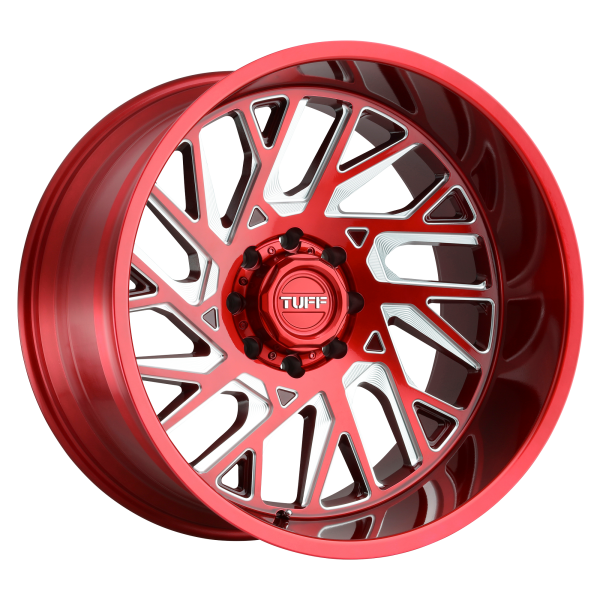 Tuff - Tuff T4B 24X14 8X180 Candy Red W/ Milled Spoke|2414T4B-28180R25L