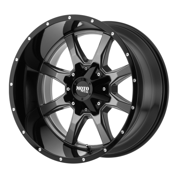 Moto Metal - Moto Metal MO970 18X10 5X5.5/150 Gloss Gray Center Gloss Black Lip|MO97081086424N