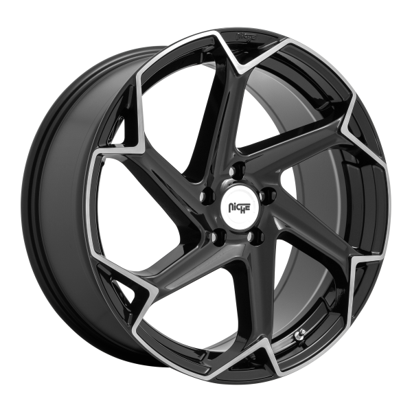 Niche 1PC - Niche 1PC M255 FLASH 20X10.5 5X4.5 Gloss Black Brushed|M255200565+40