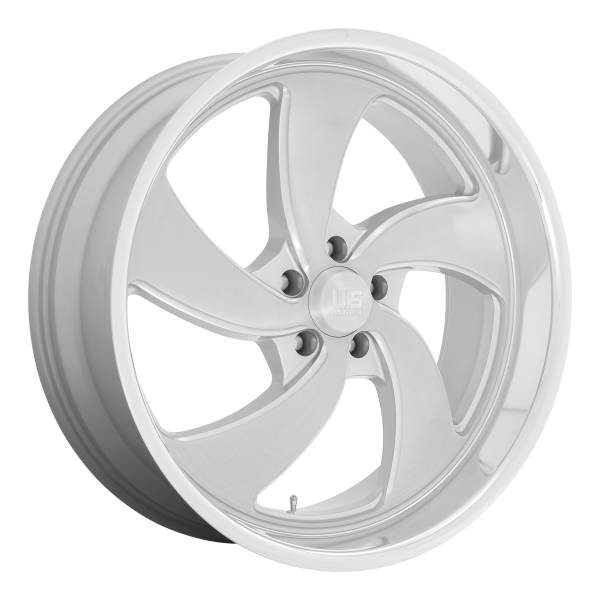 US Mag 1PC - US Mag 1PC U134 DESPERADO 24X10 5X4.75 Silver Brushed Face Milled Diamond Cut Milled|U134240061+05