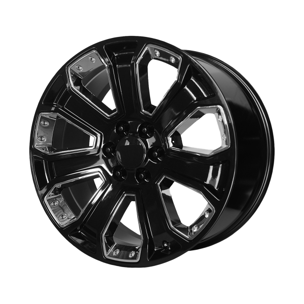 Performance Replicas - Performance Replicas PR113 20X9 6X5.5 Gloss Black With Chrome Accents|113GC-295824